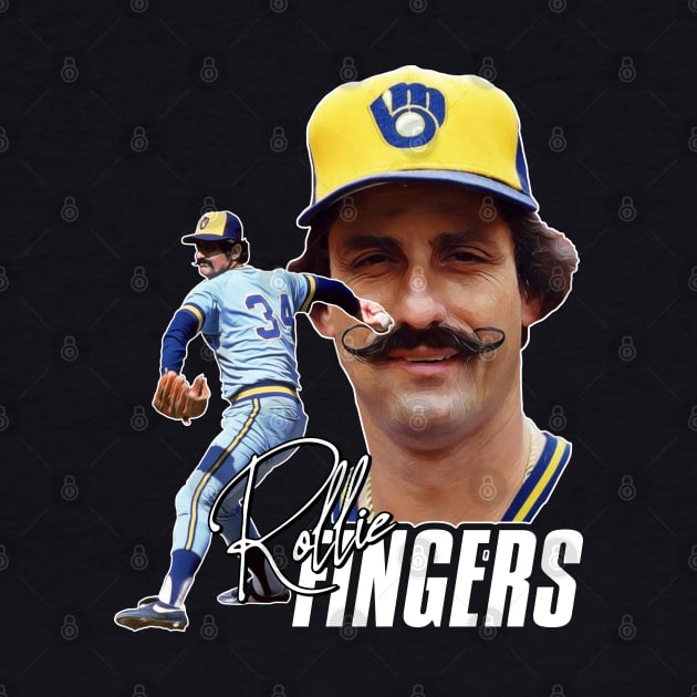 Retro Rollie Fingers Handlebar Crew Tribute by darklordpug